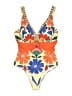 Unbranded Print Orange One Piece Swimsuit Size L - photo 1