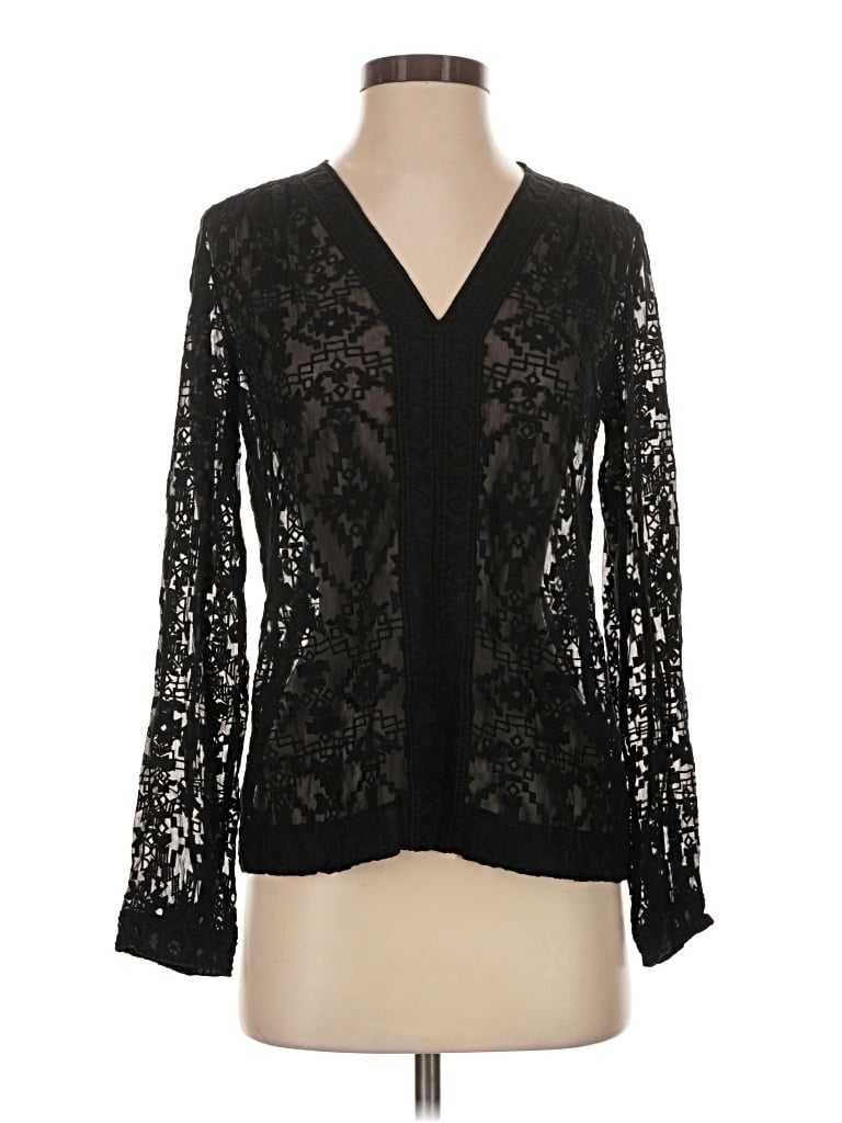 Rebecca Taylor Long Sleeve Blouse In Black