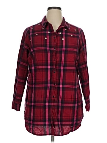 Simply Be Long Sleeve Button-Down Shirt (view 1)