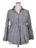 Cato 100% Cotton Gray 3/4 Sleeve Button-Down Shirt Size 18 - photo 1