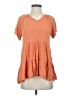 Versona 100% Rayon Orange Short Sleeve Blouse Size XS - photo 1