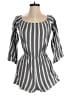 Design Lab Lord & Taylor Stripes Gray Romper Size S - photo 1