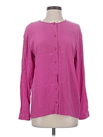 Tibi Long Sleeve Silk Top (view 1)
