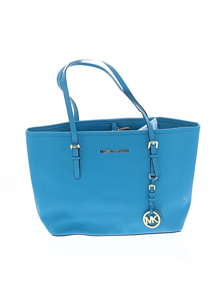 Pre-owned Michael Michael Kors Leather Tote Bag In Blue
