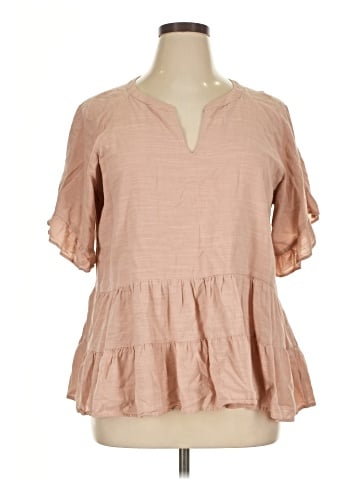 Cotton Bleu 3/4 Sleeve Blouse (view 1)