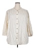 Sanctuary Stripes Ivory 3/4 Sleeve Button-Down Shirt Size 2X - photo 1