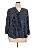 Chaus 100% Polyester Polka Dots Blue 3/4 Sleeve Blouse Size XL - photo 1