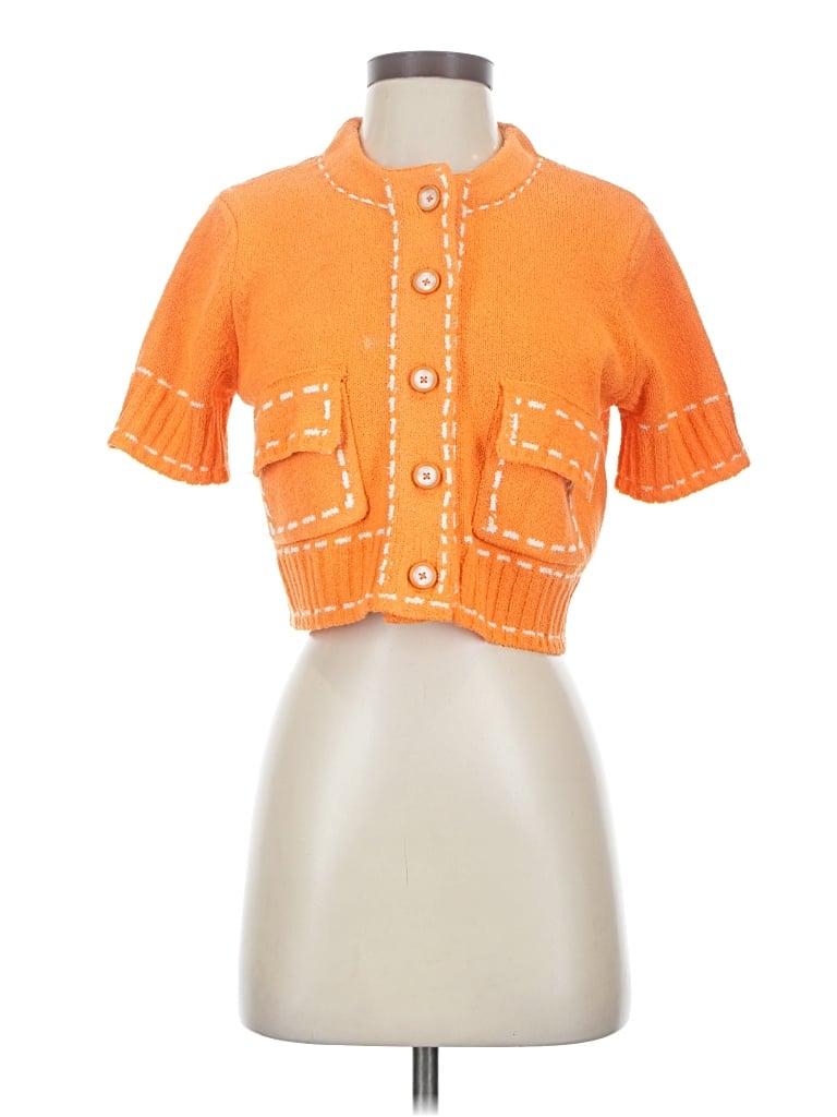 Pre-owned Zara Cardigan Sweater In Orange