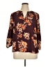 Daniel Rainn 100% Polyester Floral Brown 3/4 Sleeve Blouse Size XL - photo 1