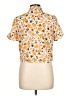 Timing 100% Polyester Floral Orange Short Sleeve Blouse Size L - photo 2