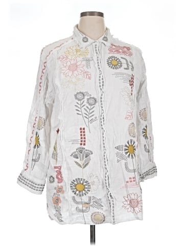 Johnny Was 3/4 Sleeve Button-Down Shirt (view 1)