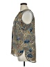 Rose + Olive Paisley Blue Sleeveless Blouse Size XL - photo 5