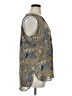 Rose + Olive Paisley Blue Sleeveless Blouse Size XL - photo 4