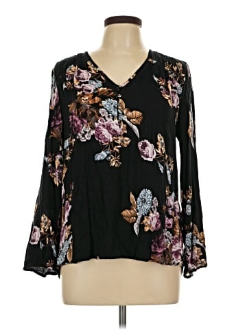 Black Rainn Long Sleeve Blouse (view 1)