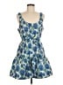 Aqua 100% Polyester Paisley Blue Cocktail Dress Size M - photo 1