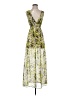 VERTIGO 100% Polyester Print Yellow Cocktail Dress Size S - photo 1