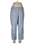 J.Jill Checkered-gingham Blue Linen Pants Size Lg Petite - photo 1