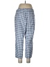 J.Jill Checkered-gingham Blue Linen Pants Size Lg Petite - photo 2