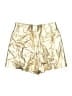 Lanhtropy 100% Linen Metallic Gold Shorts Size XS - photo 2