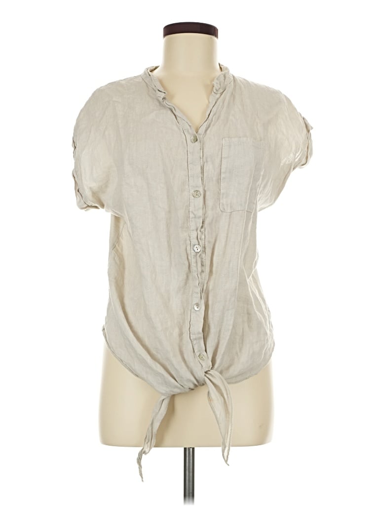 Pre-owned Venti6 Short Sleeve Blouse In Ivory