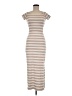 No Comment Stripes Tan Casual Dress Size M - photo 1