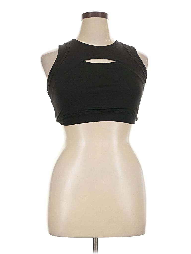 Pre-owned Calvin Klein Performance Tank Top Black Halter Neckline Tops