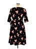 Kiyonna Floral Black Casual Dress Size 1 - photo 2