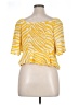 11. Honore 100% Rayon Graphic Yellow Short Sleeve Top Size 16 - photo 2