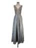 Xscape Metallic Gray Cocktail Dress Size 4 - photo 1
