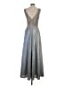 Xscape Metallic Gray Cocktail Dress Size 4 - photo 2