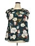 DR2 100% Polyester Teal Short Sleeve Blouse Size 2X - photo 1
