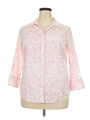 JM Collection 3/4 Sleeve Button-Down Shirt (view 1)