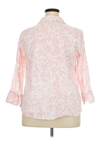 JM Collection 3/4 Sleeve Button-Down Shirt (view 2)