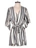 Rebellion 100% Rayon Stripes Gray Romper Size M - photo 1