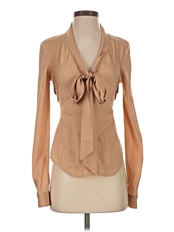 Catherine Malandrino Long Sleeve Silk Top (view 1)