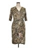 Connected Apparel Paisley Brown Casual Dress Size 14 - photo 1