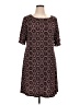 Perceptions Print Burgundy Casual Dress Size XL - photo 1