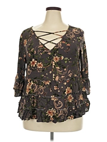 Charming Charlie 3/4 Sleeve Blouse (view 1)