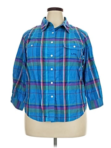 Lauren by Ralph Lauren 3/4 Sleeve Button-Down Shirt (view 1)