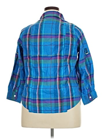 Lauren by Ralph Lauren 3/4 Sleeve Button-Down Shirt (view 2)