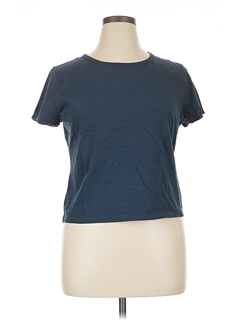 Pre-owned Jcrew Short Sleeve Top Blue Crew Neck Tops