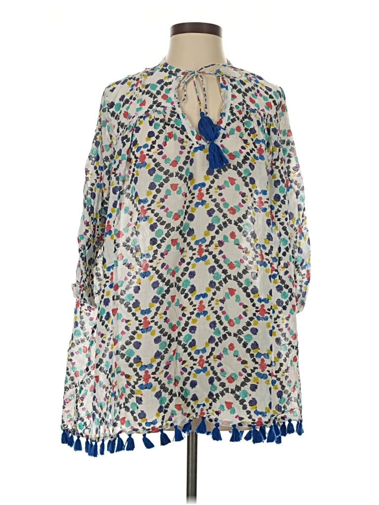 Pre-owned Roller Rabbit 3/4 Sleeve Blouse In Blue