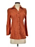 Reba Orange 3/4 Sleeve Button-Down Shirt Size S - photo 1