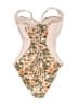 TA3 Floral Tan One Piece Swimsuit Size XL - photo 2