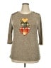 Truself Tweed Brown 3/4 Sleeve T-Shirt Size 2X - photo 1