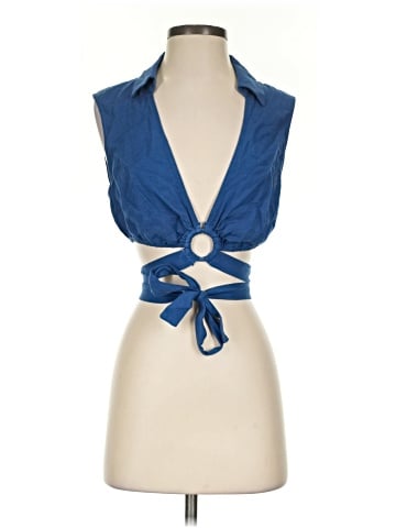 Blush Sleeveless Button-Down Shirt (view 1)