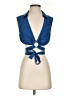 Blush Blue Sleeveless Button-Down Shirt Size S - photo 1