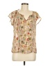 Route 66 100% Polyester Tan Short Sleeve Blouse Size M - photo 1