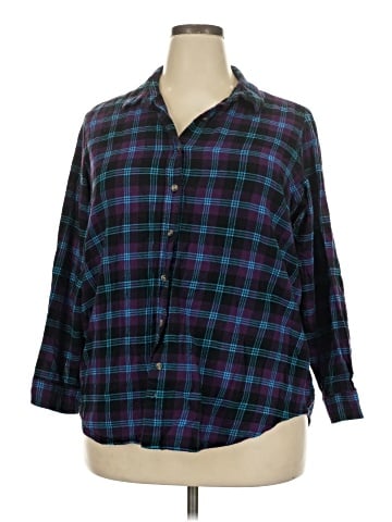 Woman Within 3/4 Sleeve Button-Down Shirt (view 1)