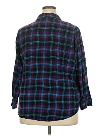 Woman Within 3/4 Sleeve Button-Down Shirt (view 2)